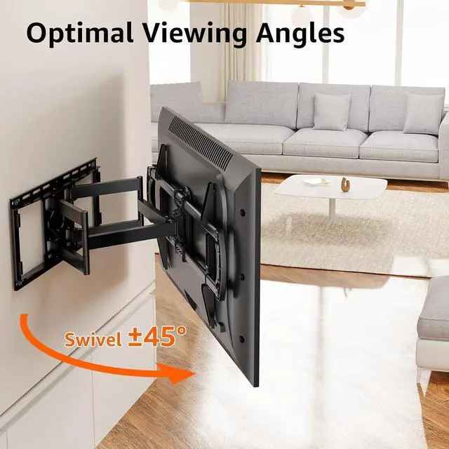Alt view image 2 of 7 - ELIVED Full Motion TV Wall Mount for Most 42-90 Inch TVs, Max VESA 800x400mm Up to 200 LBS, Preassembled Wall Mount TV Bracket Swivel and Tilt, Fits 24"/18"/16" Wood Studs, YD3028