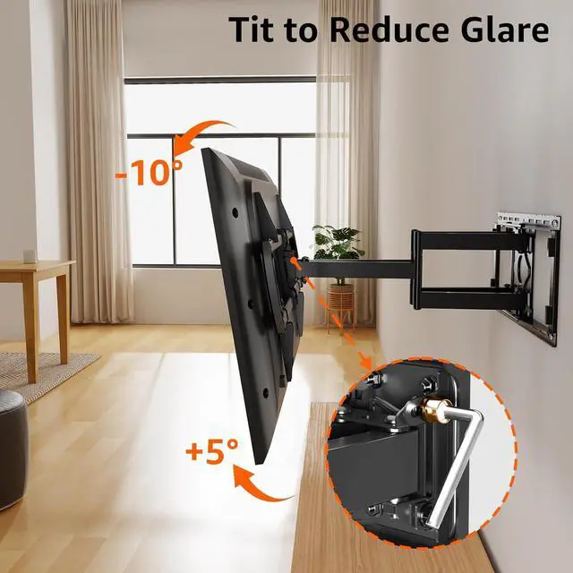 Alt view image 3 of 7 - ELIVED Full Motion TV Wall Mount for Most 42-90 Inch TVs, Max VESA 800x400mm Up to 200 LBS, Preassembled Wall Mount TV Bracket Swivel and Tilt, Fits 24"/18"/16" Wood Studs, YD3028