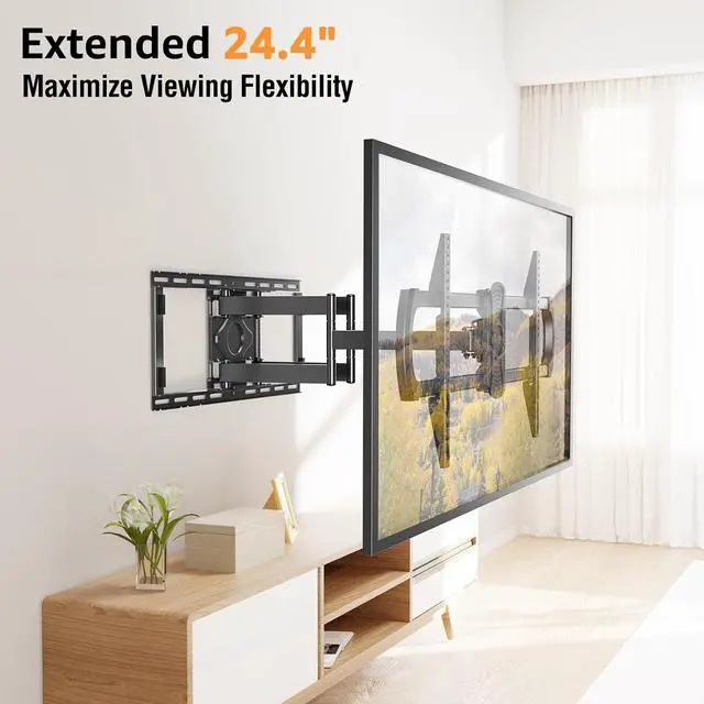 Alt view image 7 of 7 - ELIVED Full Motion TV Wall Mount for Most 42-90 Inch TVs, Max VESA 800x400mm Up to 200 LBS, Preassembled Wall Mount TV Bracket Swivel and Tilt, Fits 24"/18"/16" Wood Studs, YD3028