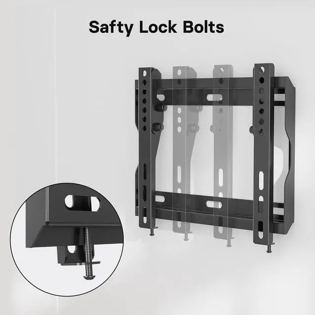 Alt view image 6 of 7 - BONTEC Low Profile TV Wall Mount Bracket Fixed for Most 17-45 inch LED,OLED Flat Screen TVs, Ultra Slim Tilt Wall Mount up to 66LBS, Max VESA 200x200mm, Fits 8" Wood Studs