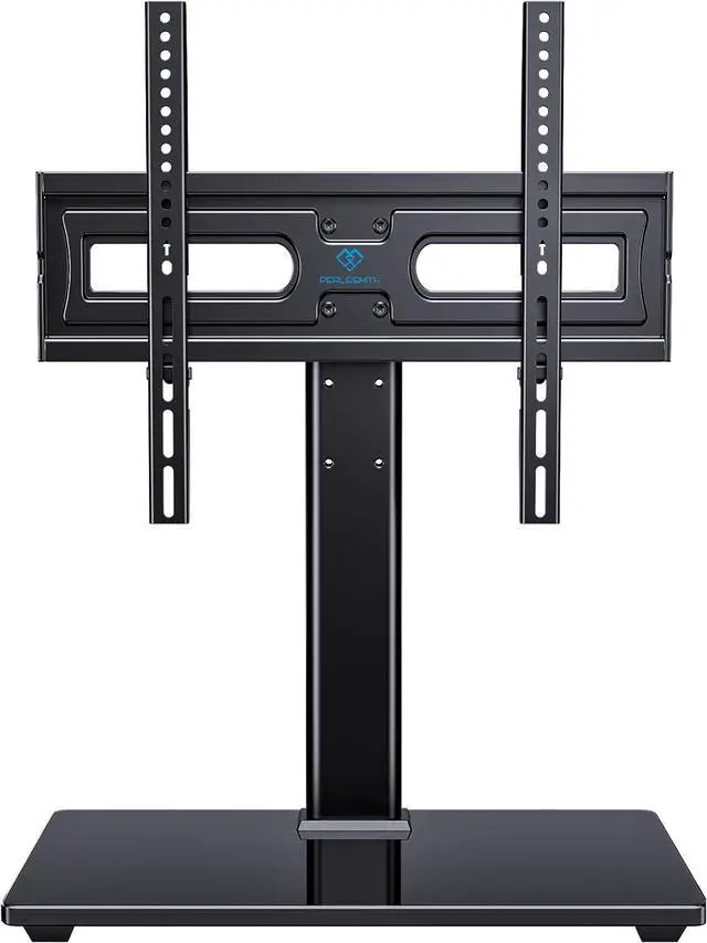 Main image of PERLESMITH Universal Swivel TV Stand-Table Top TV Stand for 32-65 inch TV-Height Adjustable TV Base with Heavy-Duty Tempered Glass Base, VESA 400x400mm up to 88lbs, PSTVS17