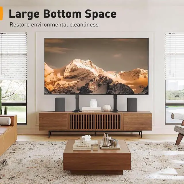 Alt view image 5 of 7 - Perlegear TV Stand Steel TV Legs for Most 3786 Inch Flat or Curved TVs up to 132 lbs, Height Adjustable TV Feet Suitable for Soundbar, Universal Tabletop TV Stand Base Max VESA 800 x 500mm, PGTVS20