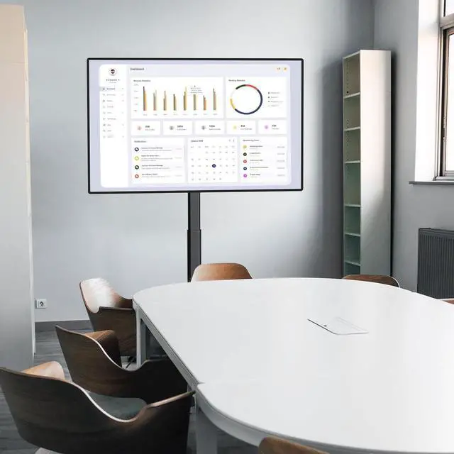 Alt view image 7 of 7 - WALI TV Floor Stand for 32-70inch TVs up to 88lbs, Universal Floor TV Stand Mount, Swivel and Height Adjustable Tall TV Stand with Tempered Glass Base and Shelf for Living Room,Bedroom,Office(TVDVD-6)