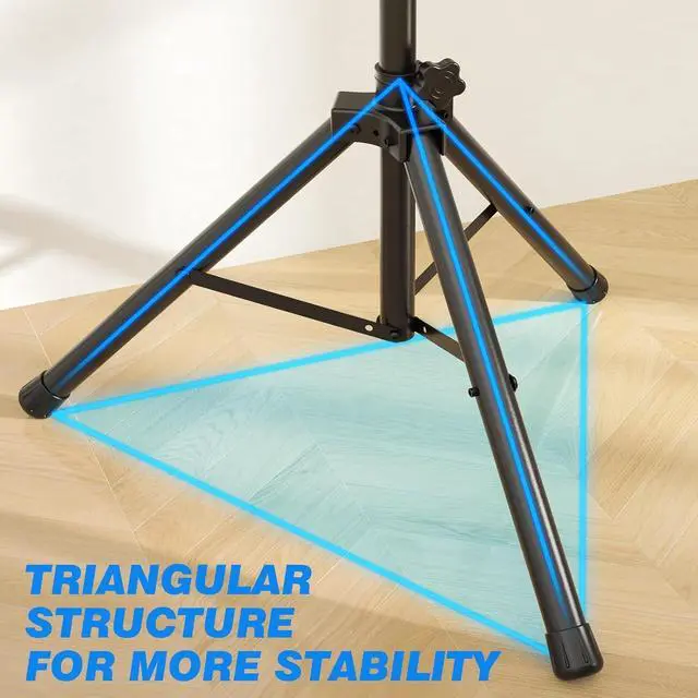 Alt view image 5 of 7 - Portable TV Tripod Stand Tilt Mount for 32-70 inch LED LCD OLED Flat Screen TVs/Monitors, Height Adjustable Foldable Mount Stand, Black Floor Display Stand with Max VESA 600x400mm
