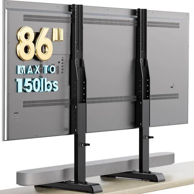 Main image of Universal TV Stand, Table Top TV Stand Base Replacement for Most 37 to 86 Inch LCD LED TVs, 7 Height Adjustable TV Legs with Cable Management Hold up to 150lbs, Max VESA 800x600mm, Black AX10TB01