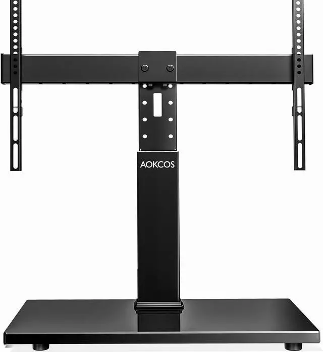 Main image of Universal Swivel TV Stand Base - Table Top TV Stand for 32 to 70 75 Inch TVs, Height Adjustable TV Mount Stand with Tempered Glass Base for Living Room, Bedroom, Holds up to 110lbs, Max VESA 600x400mm