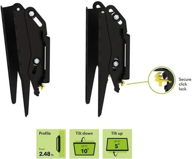 Alt view image 4 of 7 - AVF Adjustable Flat/Tilt Low Profile TV Mount for Most 25" to 40" TV in Black
