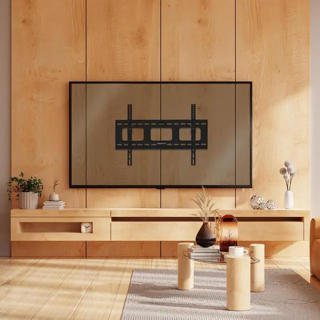 Alt view image 5 of 7 - Mount-It Low-Profile Tilting TV Wall Mount Bracket for 32-60 inch LCD, LED, OLED, 4K or Plasma Flat Screen TVs - 175 lbs Capacity, 1.5 Inch Profile, Max VESA 600x400 (MI-318B), Black, 60