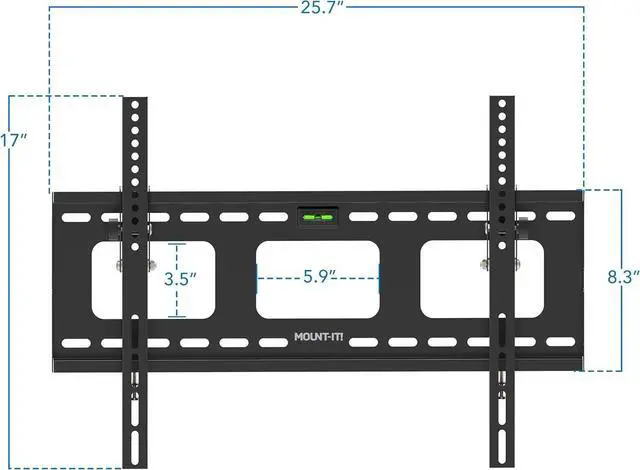 Alt view image 7 of 7 - Mount-It Low-Profile Tilting TV Wall Mount Bracket for 32-60 inch LCD, LED, OLED, 4K or Plasma Flat Screen TVs - 175 lbs Capacity, 1.5 Inch Profile, Max VESA 600x400 (MI-318B), Black, 60
