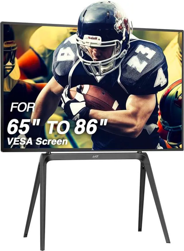 Main image of AVLT Studio Steel Quad TV Floor Stand for 65" to 86" VESA Screens - Supports Up to 132 LBS (60 KG) - Includes Anti-tip Restraint Kit (Black)