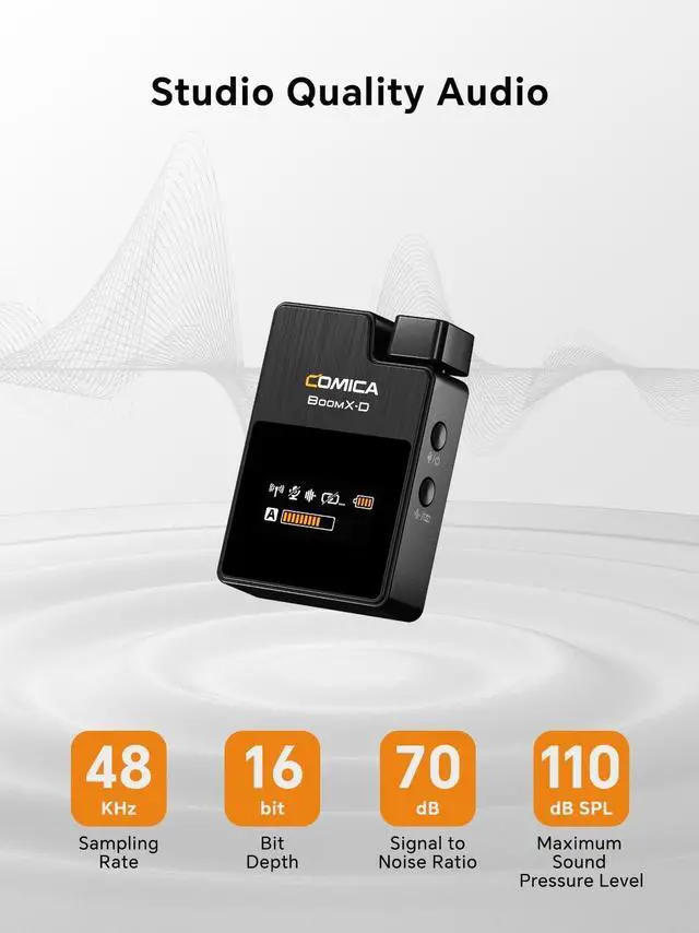 Alt view image 3 of 7 - COMICA BoomX-DUC2 2.4G Wireless Microphone for iPhone 15/16 Pro/Pro Max, Dual Lavalier Lapel Microphone with 2 Transmitter, Lav Mic for USB Type C Phone Podcasting YouTube Recording Facebook Live