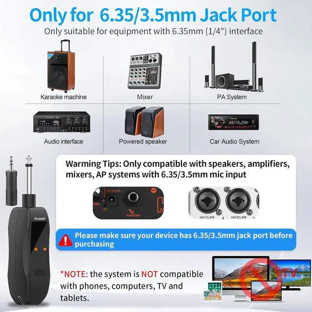 Alt view image 6 of 6 - Aveek Wireless Microphone for Karaoke, Professional Handheld Microphone for Singing with Rechargeable Receiver, Cordless Karaoke Mic for Speaker, Pa System, Dj, Party, Speech(2pcs)