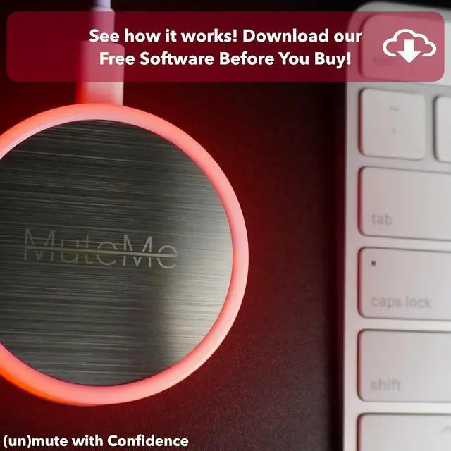 Alt view image 3 of 7 - MuteMe - Illuminated Capacitive Touch Mute Button for Zoom, Teams, Google Meet & More (As Seen on Shark Tank)! Free Windows / Mac Software Required To Use MuteMe.