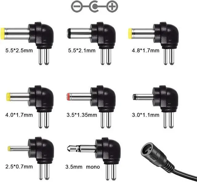 Alt view image 2 of 7 - Powseed 12W Universal AC Adapter DC 3V 4.5V 5V 6V 7.5V 9V 12V Power Cord for Household Electronics CCTV IP Camers Routers Speaker Tablet Webcam USB Devices Multi Voltage 1000mA Wall Cord Charger