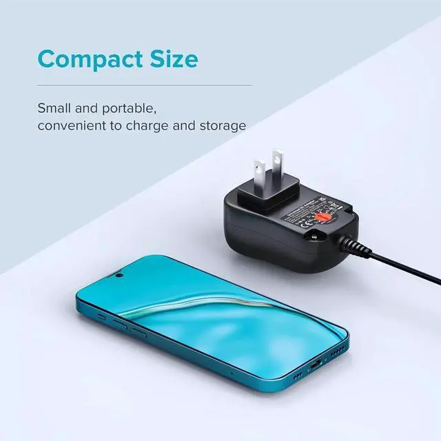 Alt view image 6 of 7 - Powseed 12W Universal AC Adapter DC 3V 4.5V 5V 6V 7.5V 9V 12V Power Cord for Household Electronics CCTV IP Camers Routers Speaker Tablet Webcam USB Devices Multi Voltage 1000mA Wall Cord Charger