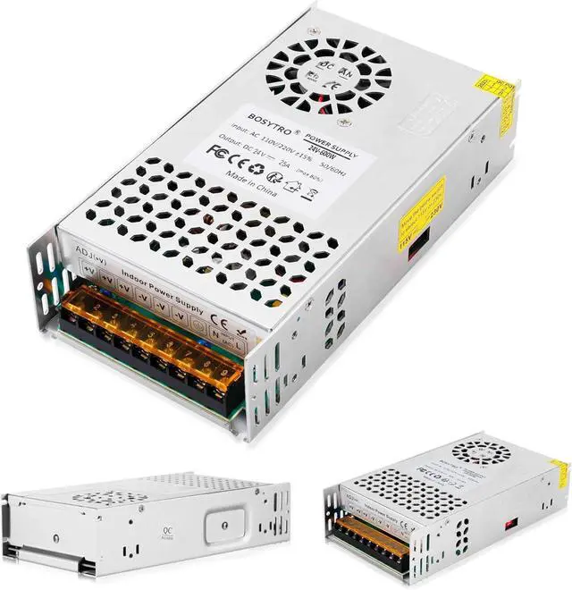 Main image of 24V 25A 600W DC Switching Power Supply, Universal Regulated Switching AC110V/220V (SMPS), 24 Volt Power Supply for 3D Printer, CCTV Camera Security System,Computer Project