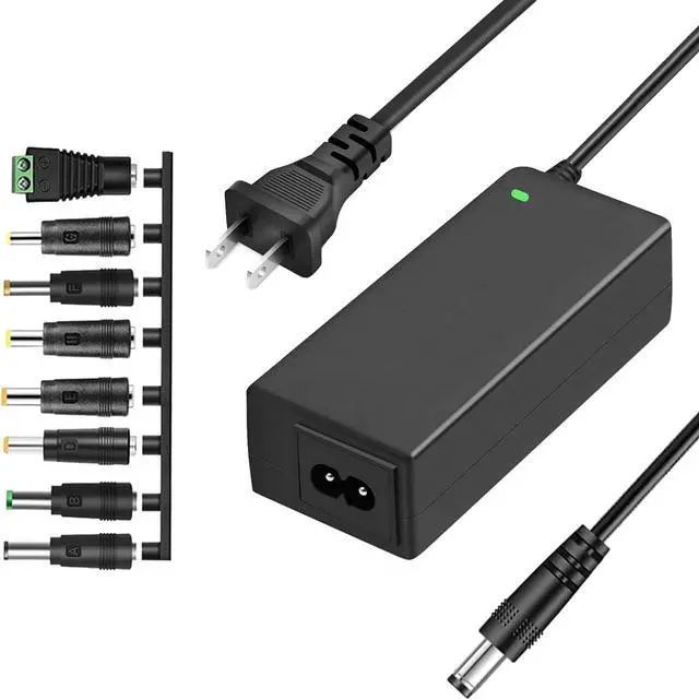 Main image of TKDY 24V 2.5A Power Supply Cord AC 100-240V to Output 24Volt DC Power Adapter, Compatible with 24Vdc 2A 1.5A 0.1A-2.5A Led Strip Lights LCD Monirot etc, with 8 Tips.