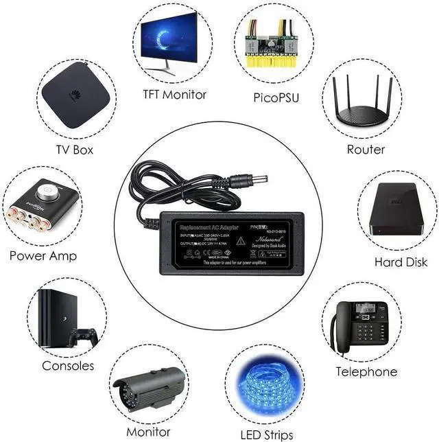 Alt view image 2 of 7 - Nobsound DC 19V 4.74A 90W Power Supply Power Adapter Charger Universal 100-240V 50/60Hz AC Input for Amplifier Laptop DAC