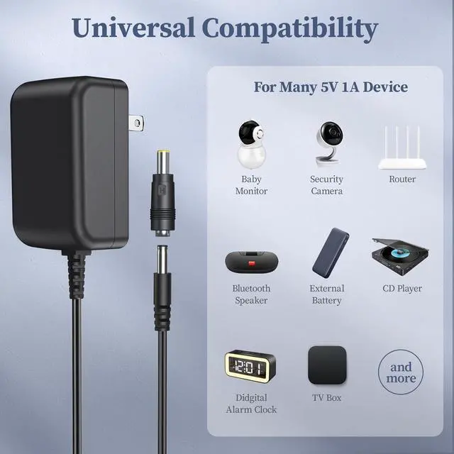 Alt view image 4 of 7 - 12V 3A Power Supply 12 Volt Charger 3000mA 36W Max Regulated Switching AC to DC Cord Adapter with 10 Replacement Connector 100V - 240V Input Adaptor US Wall Plug