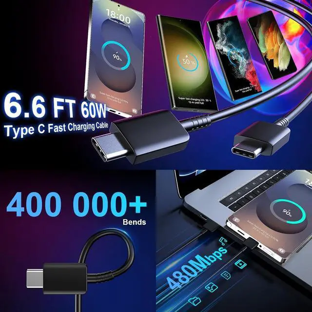 Alt view image 3 of 6 - Android Charger 25W Super Fast Charger USB C  Phone Charger Fast Charging 6.6FT C Type Cord for  Galaxy S25/S25 Ultra/S25+/S24/S24 Ultra/S24+/S23 Ultra/S23/s22/S21/S20/Note 20/10
