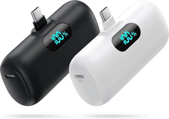 Main image of [2-Pack] Mini Portable Charger 5000mAh Power Bank,3A PD USB C Cell Phone Portable Power, LCD Display Battery Pack Compatible with iPhone 16/15/15 plus/15 pro/15 pro Max/Android/Samsung/Moto/LG etc
