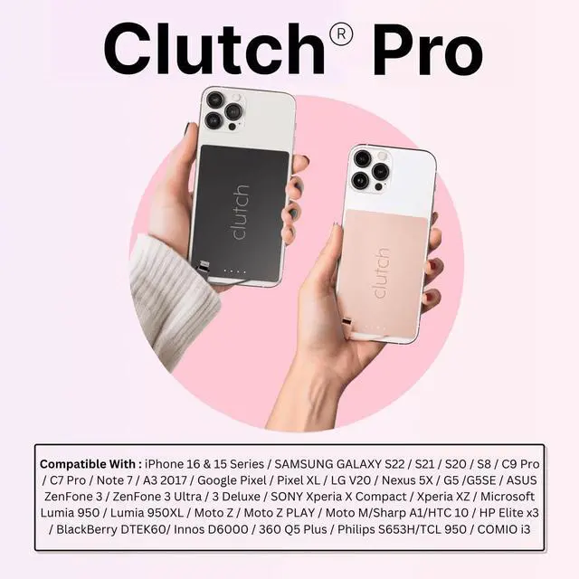 Alt view image 3 of 7 - Clutch - Pro USB-C Portable Charger - Compatible with iPhone 15, 16 & Android Devices - Power Bank Magnetic Battery - TSA Travel Approved - USB Rechargeable - Built-in Cable - 5000 mAh - 3.7oz - Pink