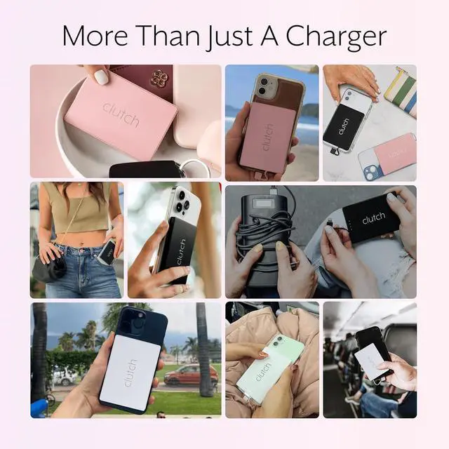 Alt view image 7 of 7 - Clutch - Pro USB-C Portable Charger - Compatible with iPhone 15, 16 & Android Devices - Power Bank Magnetic Battery - TSA Travel Approved - USB Rechargeable - Built-in Cable - 5000 mAh - 3.7oz - Pink