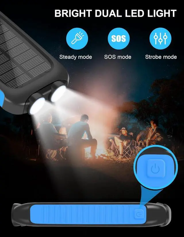 Alt view image 3 of 7 - Solar Power Bank -38800mAh Waterproof Portable Solar Phone Charger with LED Flashlight/Fast Charge USB C External Backup Battery Pack for All Cell Phones & Electronic Devices