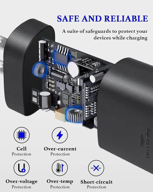 Alt view image 2 of 7 - 25W Type C Charger Fast Charging 10ft S25 S23 S22 S24 Ultra  Charger Fast Charging Cord 10 Foot Android Phone Chargers Block for Galaxy S25 Ultra/S25/S25+/S24 Ultra/S24/S24+/S23/S22 Ultra