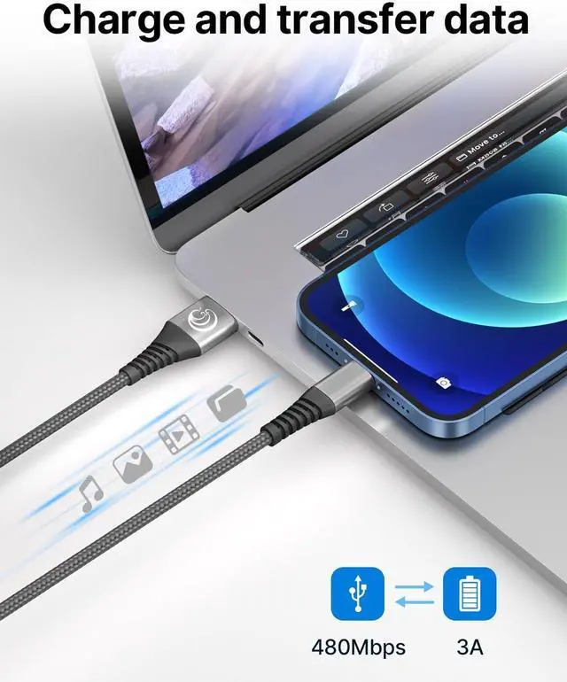 Alt view image 4 of 7 - iPhone Charger [ MFi Certified] 2Pack 10FT Long Lightning Cable Fast Charging Nylon Braided iPhone Charger Cord USB Cable Compatible with iPhone 14 13 12 11 Pro Max XR XS X 8 7 6 Plus SE iPad