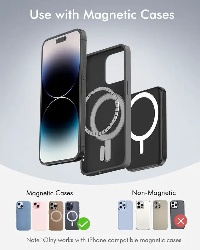 Alt view image 2 of 7 - for Magsafe Battery Pack 5000mAh Magnetic Power Bank with Type-C Cable 20W PD Fast Charging Lighting Input Wireless Portable Charger for iPhone 16/15/14/13/12/ All Series-Black