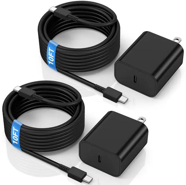 Main image of 2Pack 45W Super Fast Charger with USB C Cable 10ft, Type C Wall Charging Block Adapter and Android Phone Charger Cord Long for Samsung Galaxy S24 Ultra/S24+/S24 Plus/S24/S23/S22/S21/Note 20/Note10+