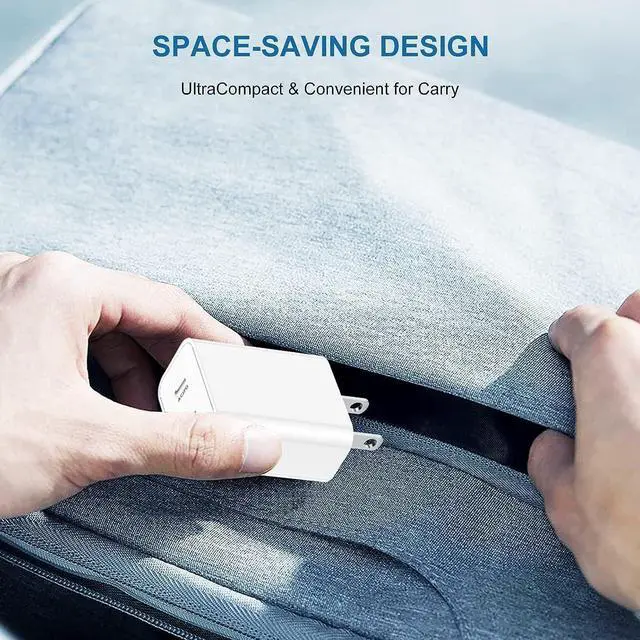 Alt view image 7 of 7 - USB C Fast Charger Block,USB C Charging Block 2-Pack Type C 2in1 Dual Ports Plug Wall Charger, Fast Type C Charger for iPhone 17 Pro Max/17 Pro/17 Air/16 Pro Max/15/14/13/12/11/Xs Max/XR/X,iPad