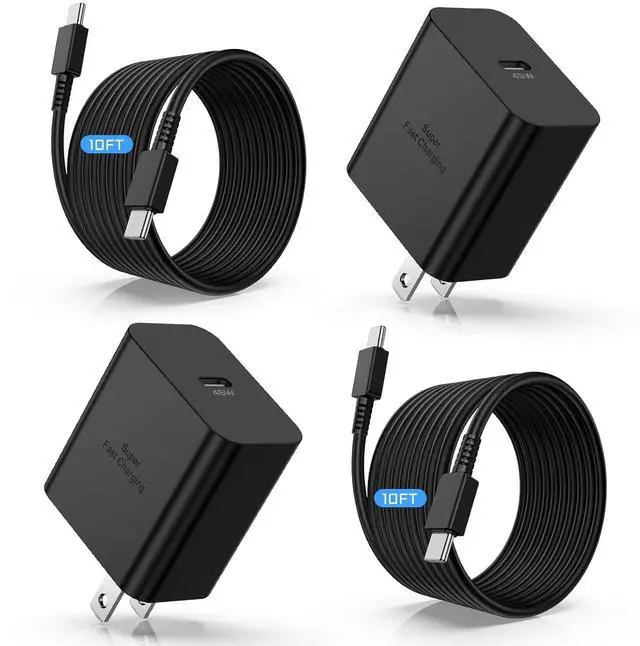 Main image of 45W USB C Charger for Samsung, 2Pack Super Fast Wall Charger Block and Long Charging Cable Cord 10ft,Type C Charge Adapter Plug for Samsung Galaxy S25 S24 Ultra/S23 Plus/S22+/S20/S21,Note 10/20,Tab S9