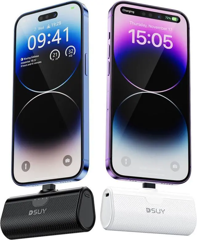 Main image of 5000mAh 2 Packs Portable Phone Charger iPhone with Built-in Cable, MFi Certified Portable Power Bank External Battery Pack Charger Compatible with iPhone 14/13/12/11/XR/8 Plus Pro Max Series