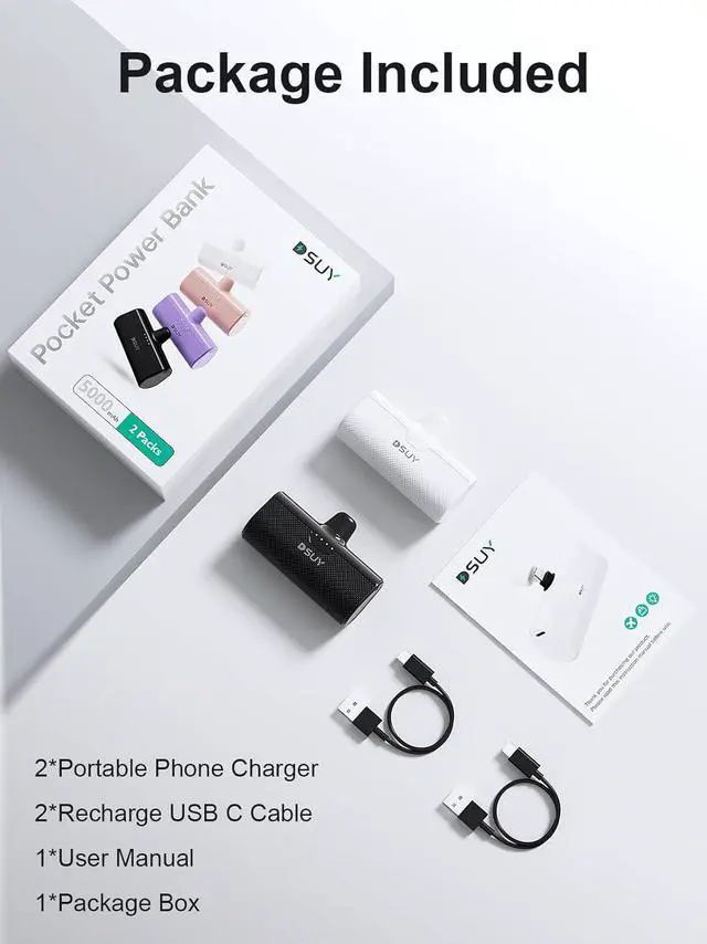 Alt view image 6 of 7 - 5000mAh 2 Packs Portable Phone Charger iPhone with Built-in Cable, MFi Certified Portable Power Bank External Battery Pack Charger Compatible with iPhone 14/13/12/11/XR/8 Plus Pro Max Series