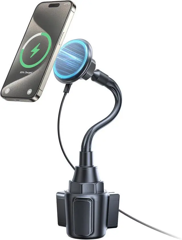 Main image of SUPERONE 2025 Upgraded for MagSafe Cup Holder Charger, MagSafe Car Mount Charger 15W Fast Charging with Adjustable Gooseneck for iPhone 16 15 14 13 12 Pro Max Plus Mini MagSafe Case