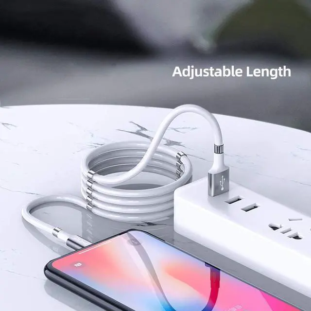Alt view image 7 of 7 - AICase Magnetic Charging Cable,(3FT) Super Organized Charging Magnetic Absorption Nano Data Cable for Phone 14 13 12 11/XS/XS Max/XR/X/8/8 Plus/7/7 Plus/6s/6s Plus/6/6 Plus/SE/5s/5c/5/Pad/Pod