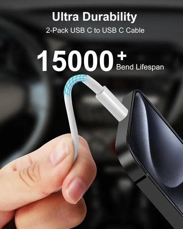 Alt view image 6 of 7 - Car Charger USB C, 20W Type C Charging Block + 2Pack 3FT Charge Cable + 40W Dual USB-C Fast Car Phone Charger Accessories for iPhone 16e/16/15 Pro Max/Plus, iPad, Pixel, Samsung, Android