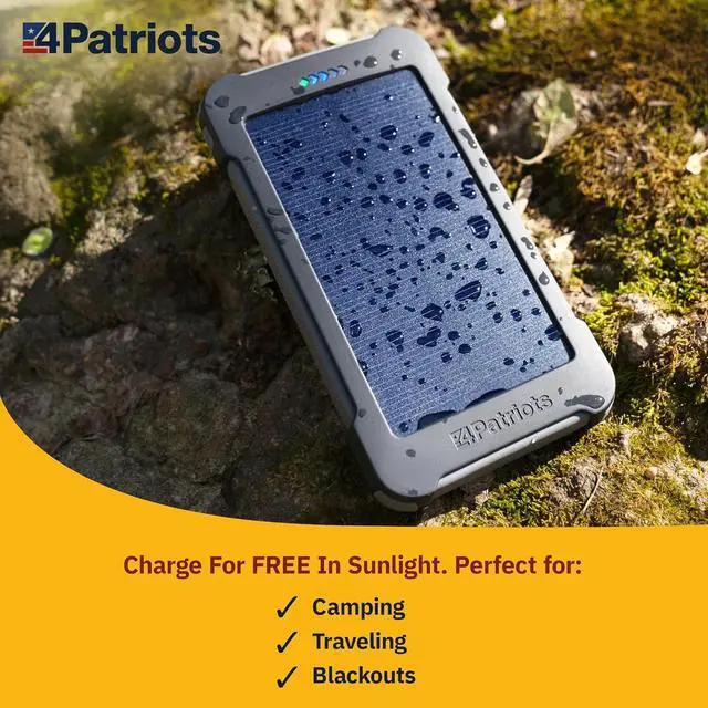 Alt view image 3 of 7 - Patriot Power Cell CX: Emergency Solar Power Bank with USB-C Fast-Charging Port