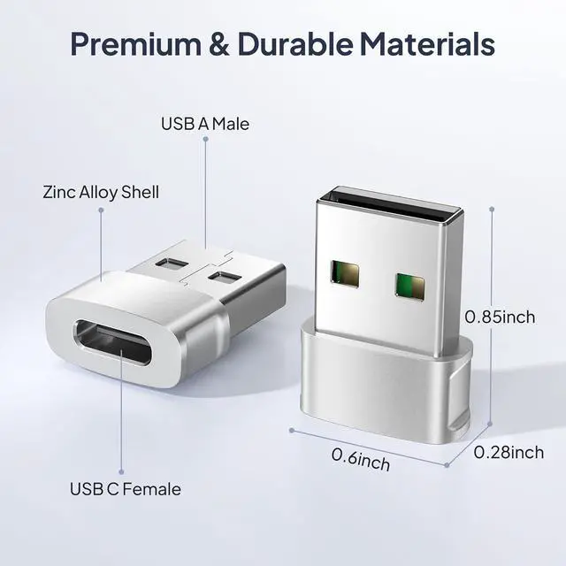 Alt view image 5 of 7 - Basesailor for iPhone 17 Air 16 Pro Max Car Charger Adapter 3Pack,USB Male to USB Type C Female Cable Converter for New Apple 16e 15 14 Plus,iWatch 11 10,Airpods 4/Pro 3,iPad Mini 7,Samsung Galaxy S25