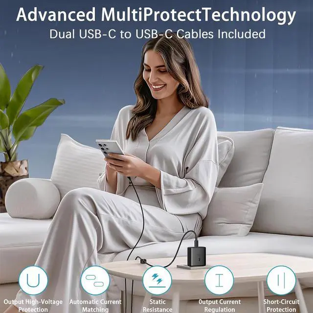 Alt view image 5 of 7 - XOUBZ 2025 New 45W Super Fast Charger USB-C Type C PD3.0 Android Phone Charger Compatible with Samsung Galaxy S25 Ultra/S25/S25+/S24 Ultra/S24+/S24/S23 S22 S21 Ultra/Z Fold 6 5/Z Flip 6 5 4