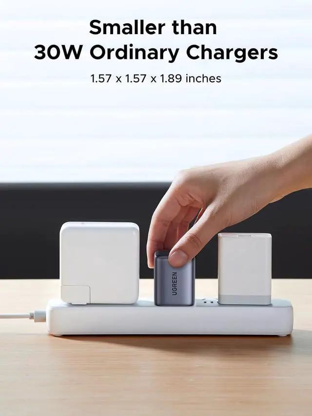 Alt view image 4 of 7 - UGREEN 35W USB C Charger, Nexode 2-Ports GaN Foldable PPS Compact Fast Wall Charger Block for iPhone 16/15/14/13, Galaxy S25/S24/S23, Pixel 8 Pro/8/7, iPad, MacBook, Steam Deck
