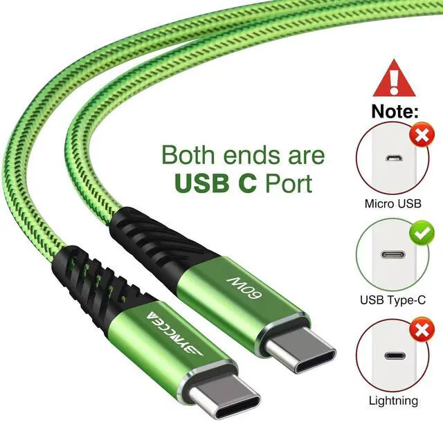 Alt view image 2 of 6 - USB C Cable to USB C Charger Cable 4-Pack 10ft Fast Charging USB C Cable Nylon Braided 60W(5A) Type C to Type C Charging Cable for Phone 16 15/15 Pro/15 Plus/15 Pro Max S22 S23 Note 20