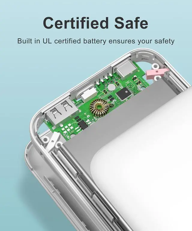 Alt view image 6 of 7 - Portable Charger Power Bank with Built-in Cable & AC Plug, 10000mAh Fast USB-C Charger, Slim Mini Battery for iPhone 16/15/14/13/Pro/Max & All USB-C Devices