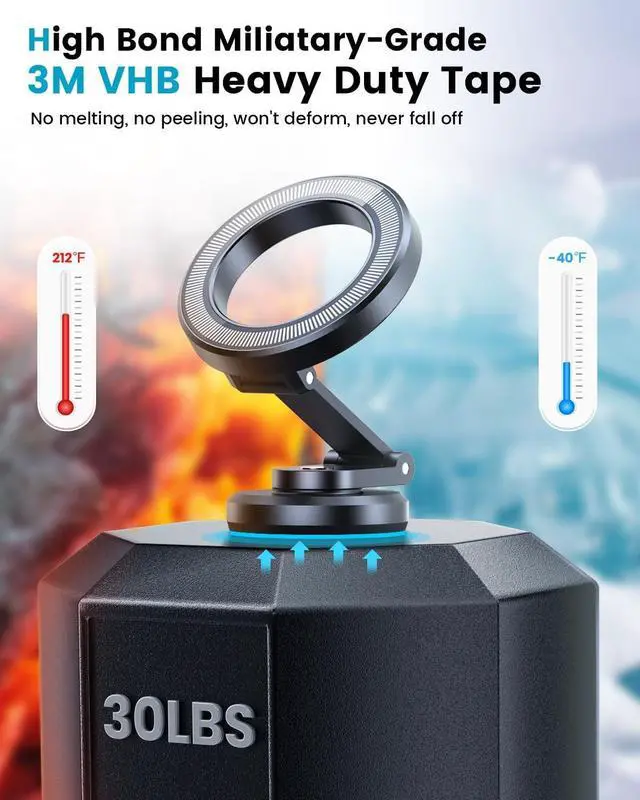 Alt view image 6 of 7 - APPS2Car Foldable Metal Magnetic Car Phone Mount for Magsafe iPhone 16 15 14 13 12 Pro Max Plus Mini MagSafe Case, One-Hand Operation