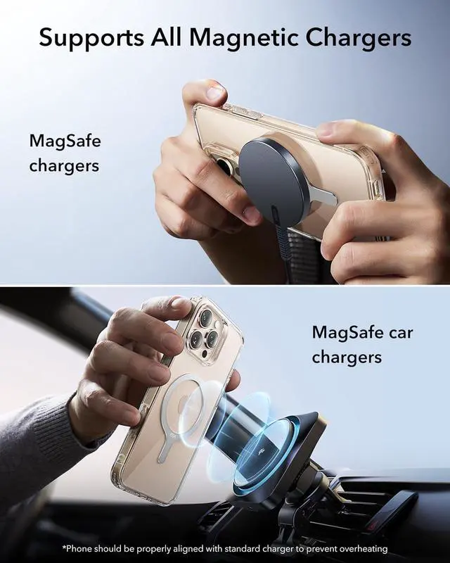 Alt view image 6 of 7 - ESR Magnetic Ring 360, Compatible with MagSafe Ring, Universal Magnetic Conversion Kit Compatible with MagSafe Sticker, for iPhone 16/16e/15/14/13/12/11, Galaxy S24/S23/S22 and More, 2 Pack, White