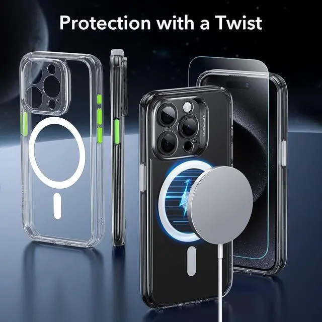 Alt view image 2 of 6 - ESR for iPhone 15 Pro Case, Translucent Matte Case, Compatible with MagSafe, Military-Grade Protection, Classic Series, Clear