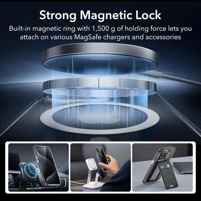 Alt view image 3 of 6 - ESR for iPhone 15 Pro Case, Translucent Matte Case, Compatible with MagSafe, Military-Grade Protection, Classic Series, Clear