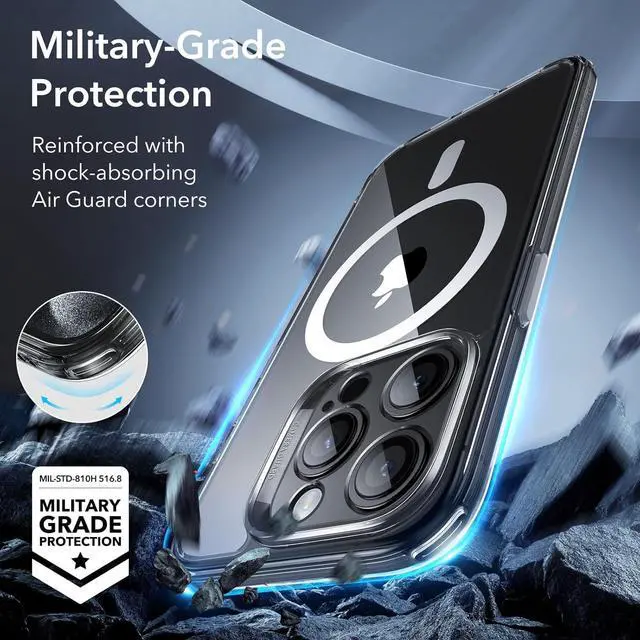 Alt view image 4 of 6 - ESR for iPhone 15 Pro Case, Translucent Matte Case, Compatible with MagSafe, Military-Grade Protection, Classic Series, Clear
